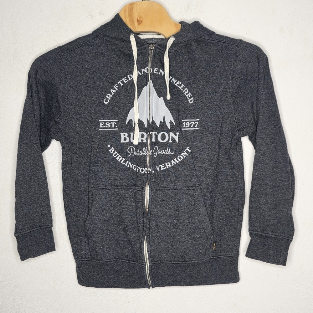 Burton Gray Full Zip Hoodie Jacket Men's Small S